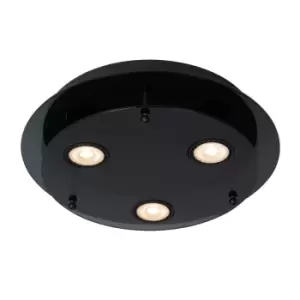 Image of Okno Modern Flush Ceiling Light - Ø30cm - 3xGU10 - Black