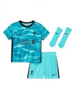 Image of Nike Liverpool Fc Away Infant 20/21 Kit, Green/Black, Size 6-9 Months
