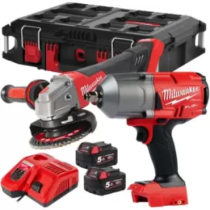 Image of M18FPP2BD-502P 18V Fuel Impact Wrench & Angle Grinder with 2 x 5.0Ah Battery 4933492426 - Milwaukee