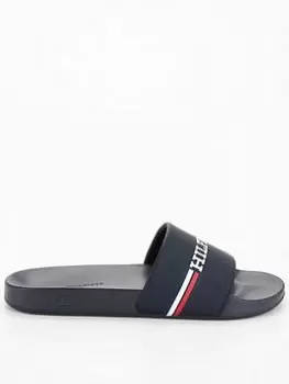 Image of Tommy Hilfiger Corporate Flag Pool Slide - Navy, Size 43, Men
