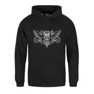 Image of Grindstore Mens Winged Skull Hoodie (S) (Black)
