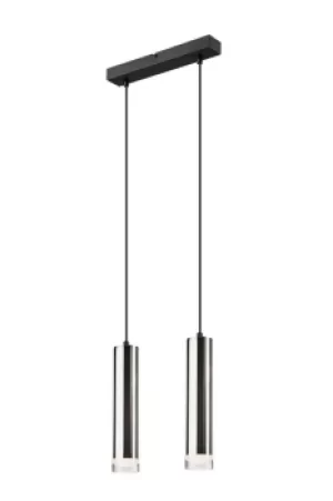 Image of Diego Bar Pendant Ceiling Light Chrome, 2x E27