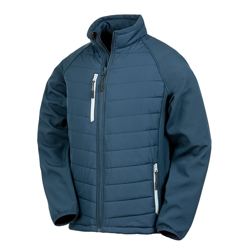Image of (L, Navy/Grey) Result Mens Black Compass Padded Soft Shell Jacket