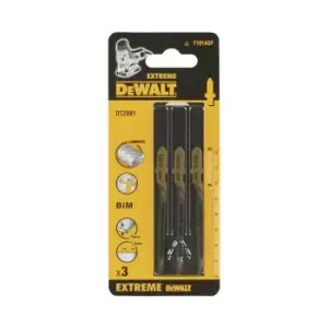 Image of DEWALT T101AOF HCS Wood Cutting Jigsaw Blades Pack of 3