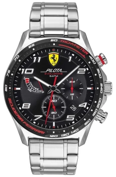 Image of Scuderia Ferrari Mens Pilota Evo Stainless Steel Watch