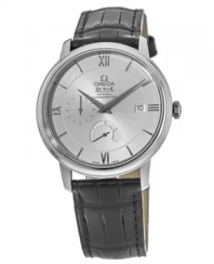 Image of Omega De Ville Prestige Co-Axial Chronometer Automatic Silver Dial Leather Strap Mens Watch 424.13.40.21.02.001 424.13.40.21.02.001