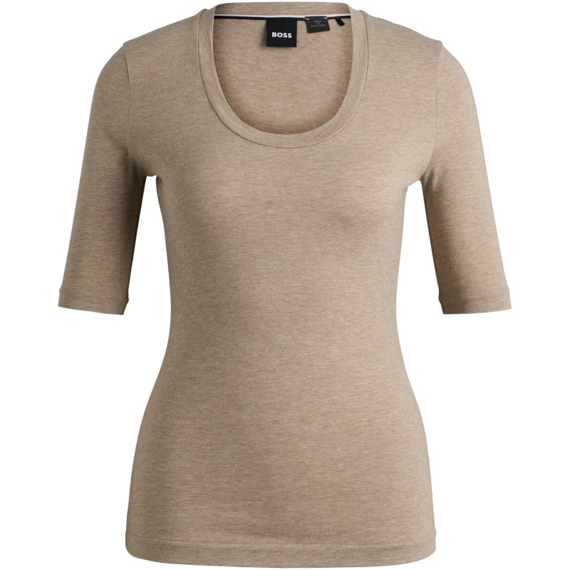 Image of Boss Womens Effilie2 Short Sleeve Polo Shirt Open Grey female 8 (XS)