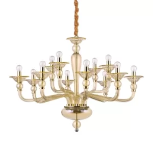 Image of Danieli 12 Light Pendant Light Amber, E14