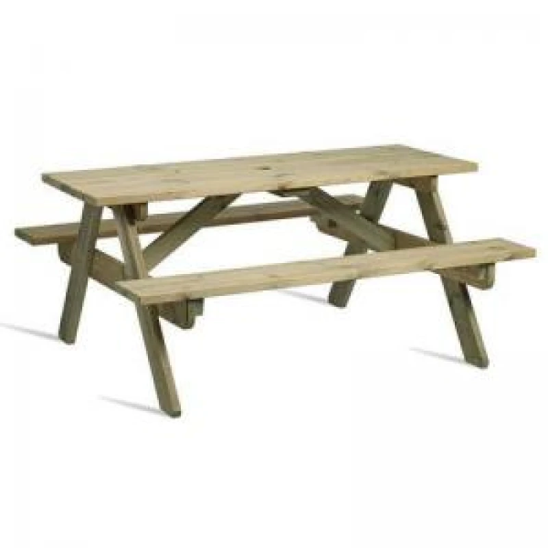 Image of ESE Direct Wooden Rectangular Outdoor Picnic Table 403084 Outdoor Bench Seating