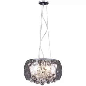 Image of Ice Clear Cylindrical Pendant Ceiling Light Chrome