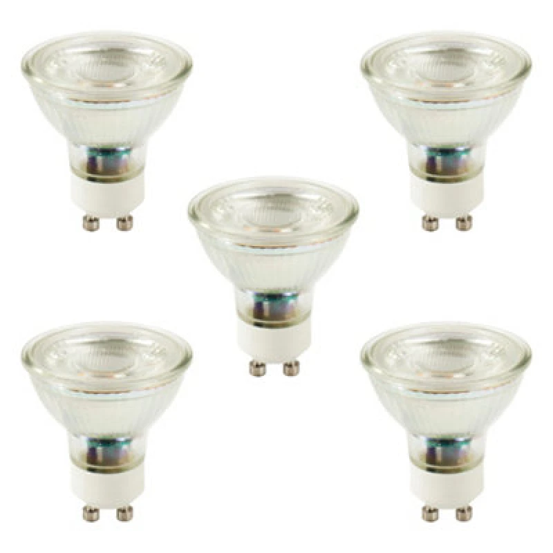 Image of Litecraft Gu10 5W Pack Of 5 Warm White LED Light Bulbs