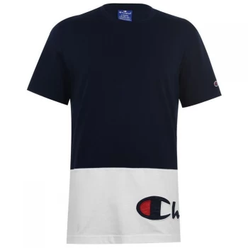 Image of Champion Cut and Sew T Shirt - NVB/WHT