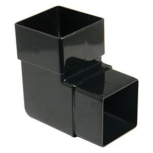 Image of FloPlast RBS1B Square Downpipe Offset Bend - Black 92.5 Deg x 65mm