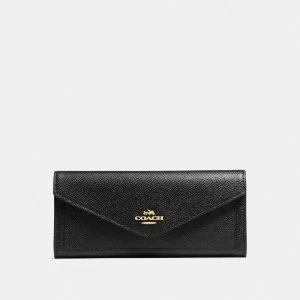 Image of Coach Soft wallet large flapover purse Black