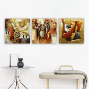 Image of drprc9005 Multicolor Decorative Canvas Painting (3 Pieces)