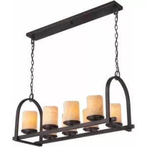 Image of Loops - 8 Bulb Semi Flush Light Palladian Bronze LED E27 100W Bulb