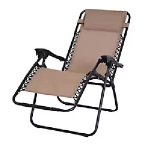 Image of Outsunny Zero Gravity Chair 84B-227CW Steel, Texteline Beige