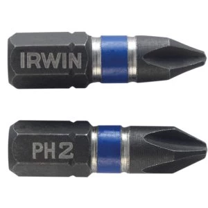 Image of Irwin Impact Screwdriver Bits PH2 25mm - 10 Piece