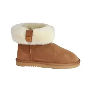 Image of Eastern Counties Leather Womens/Ladies Freya Cuff And Button Sheepskin Boots (9 UK) (Chestnut)