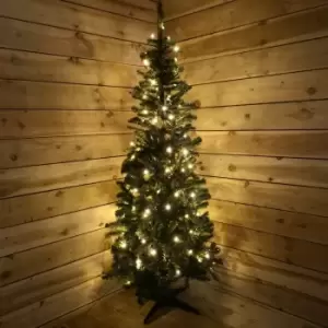 Image of 7FT 2.1m Indoor Prelit Breckenridge Pine Christmas Tree 200 Multi Action Warm White LEDs