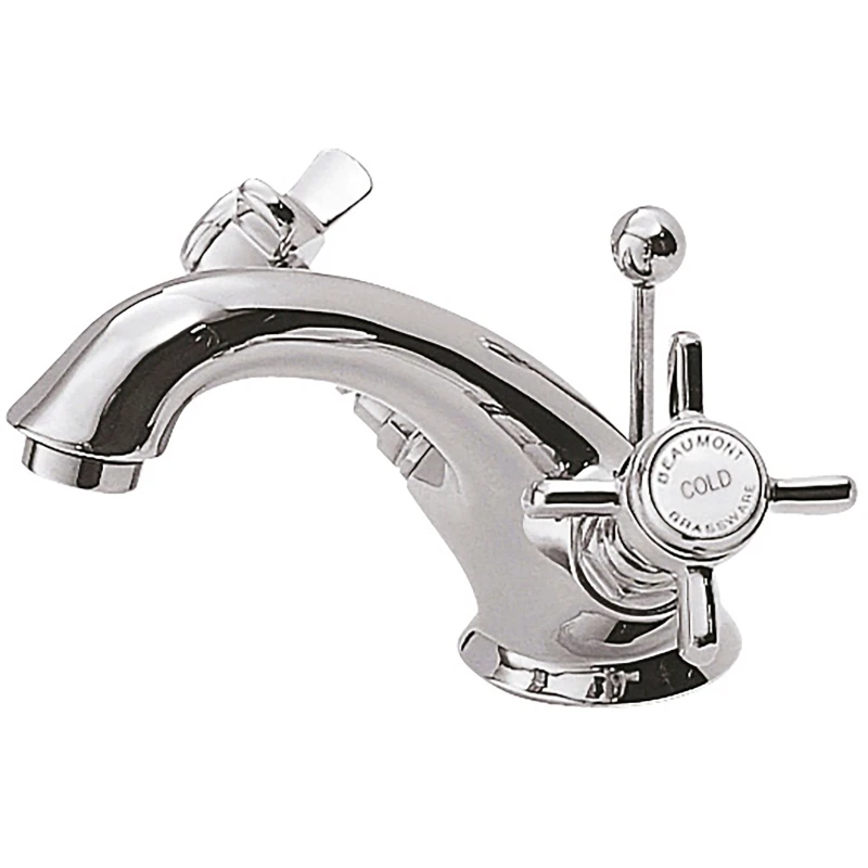 Image of Balterley Traditional Crosshead Luxury Basin Tap Pop Up Waste Chrome Silver