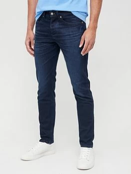 Image of BOSS Taber Tapered Fit Jeans - Dark Blue, Dark Blue, Size 32, Men