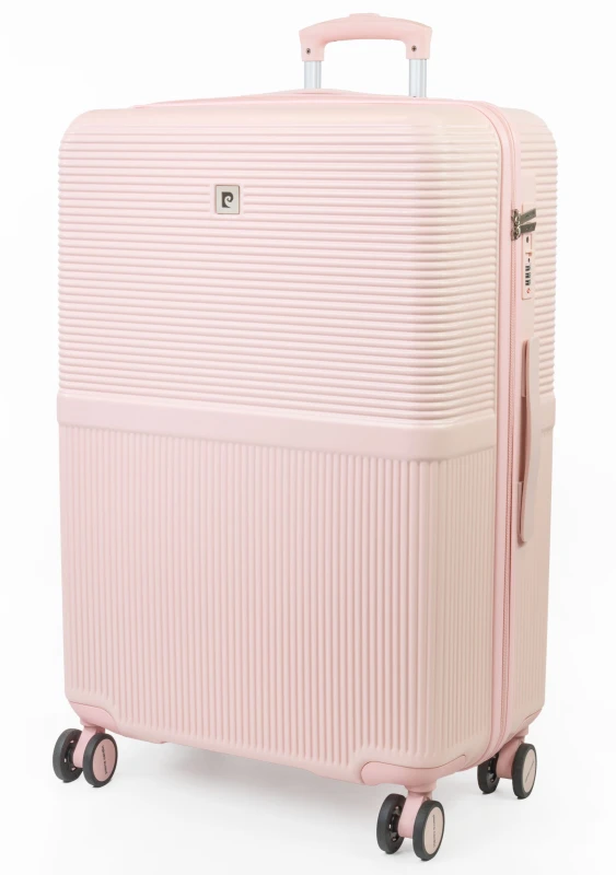 Image of Pierre Cardin Monaco Large Hold Suitcase - TSA 8-Wheel Checked Travel Luggage (M/L) in Pink Size: Medium Pink Unisex Medium