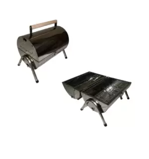 Image of Portable Barrel BBQ Garden Festival Patio Outdoors in Silver