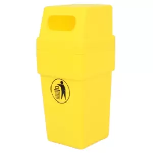 Image of Hooded blue plastic litter bin 114L capacity