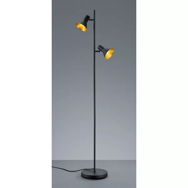 Image of Nina Classic 2 Light Multi Arm Floor Lamp Black with Footswitch