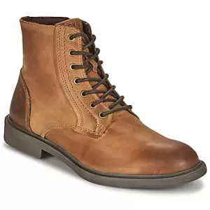 Image of Jack Jones JFW KARL LEATHER BOOT mens Mid Boots in Brown,11.5