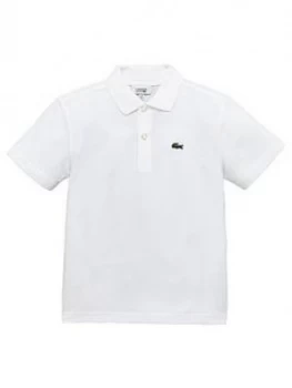 Image of Lacoste Sports Boys Short Sleeve Polo Shirt - White, Size 2 Years