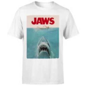 Image of Jaws Classic Poster T-Shirt - White - M