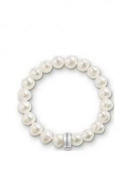 Image of Thomas Sabo Charm Club White Pearl Bracelet, One Colour, Size L, Women