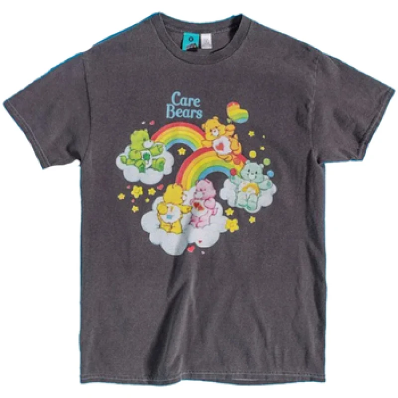 Image of Care Bears Mens Cloud Vintage Wash T-Shirt in Charcoal Size: Medium Charcoal Male M