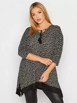 Image of Yours 3/4 Sleeve Tunic Top - Black, Size 18, Women