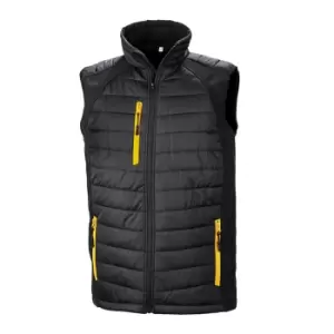 Image of Result Unisex Adult Compass Softshell Gilet (M) (Black/Yellow)