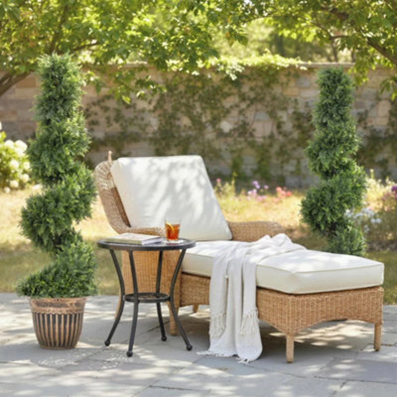 Image of Homcom Set Of 2 Potted Artificial Plants, Topiary Spiral Cypressd Trees