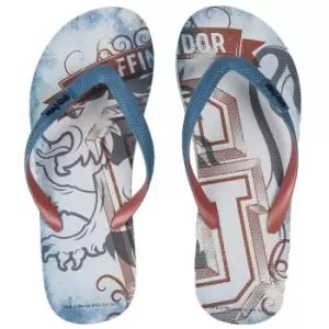 Image of Harry Potter Unisex Adult Gryffindor Flip Flops (8 UK) (Blue/White/Red)
