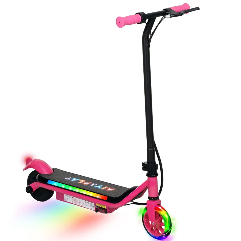 Image of AIYAPLAY Electric Scooter for 6-14 with Dual Brakes & Colourful Light in Pink Pink Unisex