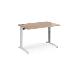 Image of Office Desk Wheelchair Friendly Rectangular Desk 1200mm Beech Tops With White Frames TR10