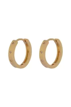 Image of Gold-Plated Crystal Star Chunky Hoops