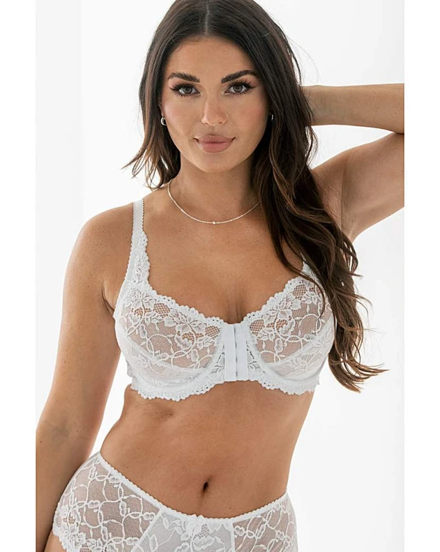 Image of Pour Moi? Pour Moi Rosalind F/Fastening Bra White White - Pour Moi? - Size: 34E White Female 34E IY35908