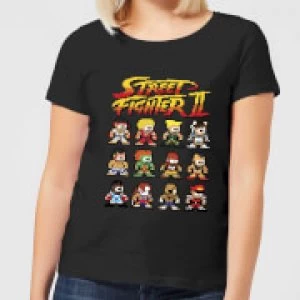Image of Street Fighter 2 Pixel Characters Womens T-Shirt - Black - M