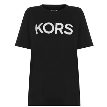 Image of Michael Kors Stud Crew Neck t Shirt - Black/Silver
