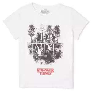 Image of Stranger Things Upside Down Womens T-Shirt - White - M