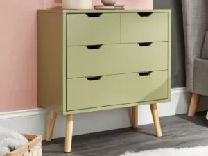 Image of GFW Nyborg Boa Green 22 Drawer Chest of Drawers Flat Packed