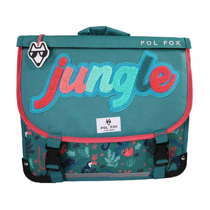 Image of Pol Fox Children's satchel Pol Fox Jungle Vert Unisex 38 cm