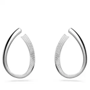 Image of Exist Hoop White Rhodium Plated Earrings 5636490