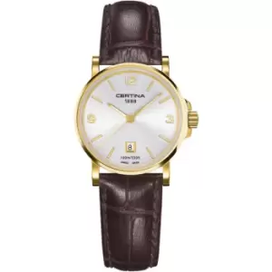 Image of Ladies Certina DS Caimano Brown Leather Strap Watch